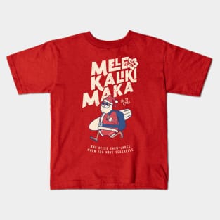 Mele Kalikimaka Funny Santa Hawaiian Christmas Getaway Kids T-Shirt